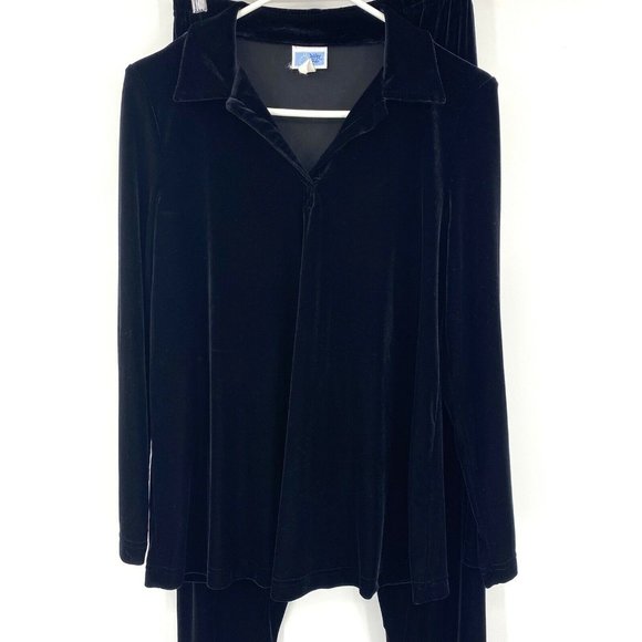 Vintage Baby & Me Black Velvet Two Piece Maternity Set Womens Sz Medium - Picture 2 of 9